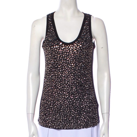 Tory Burch Rhinestone Embellished Tank Top Sleeveless Blouse - Picture 2 of 6